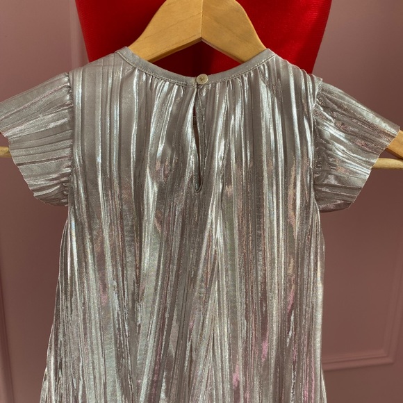 Baby B’Gosh Silver Metallic Dress, Ruffles, Pleated, Party Outfit, Girl 18 month - Picture 3 of 8